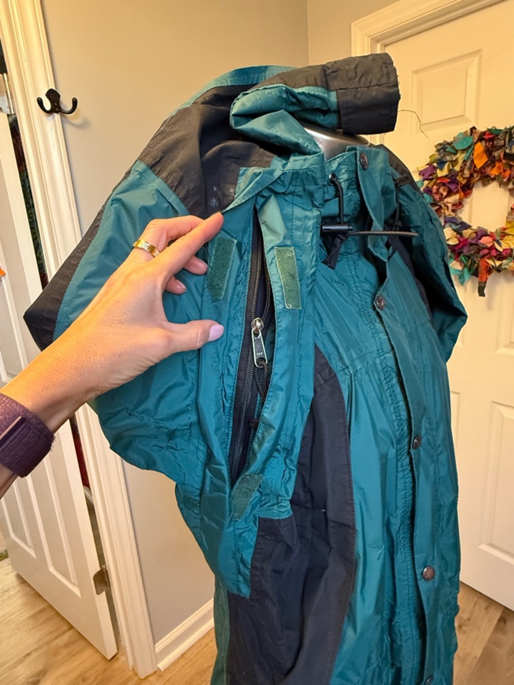 The North Face Green/Black Gortex Shell Mountain Guide Parka  Men’s M Women’s Lg - Picture 7 of 16